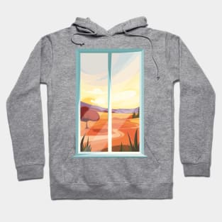 Nostalgic view through fall landscape window Hoodie